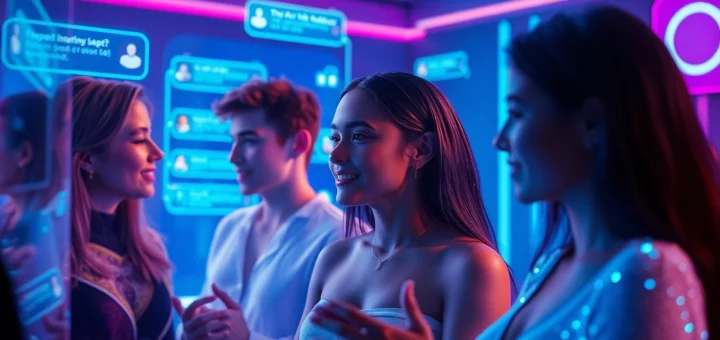 Engaging digital chat interface showcasing avatars in free ai sex chat conversations.