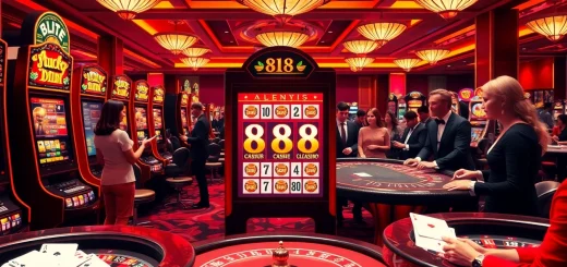 Experience excitement at the Lucky88 slot machine in an upscale casino.